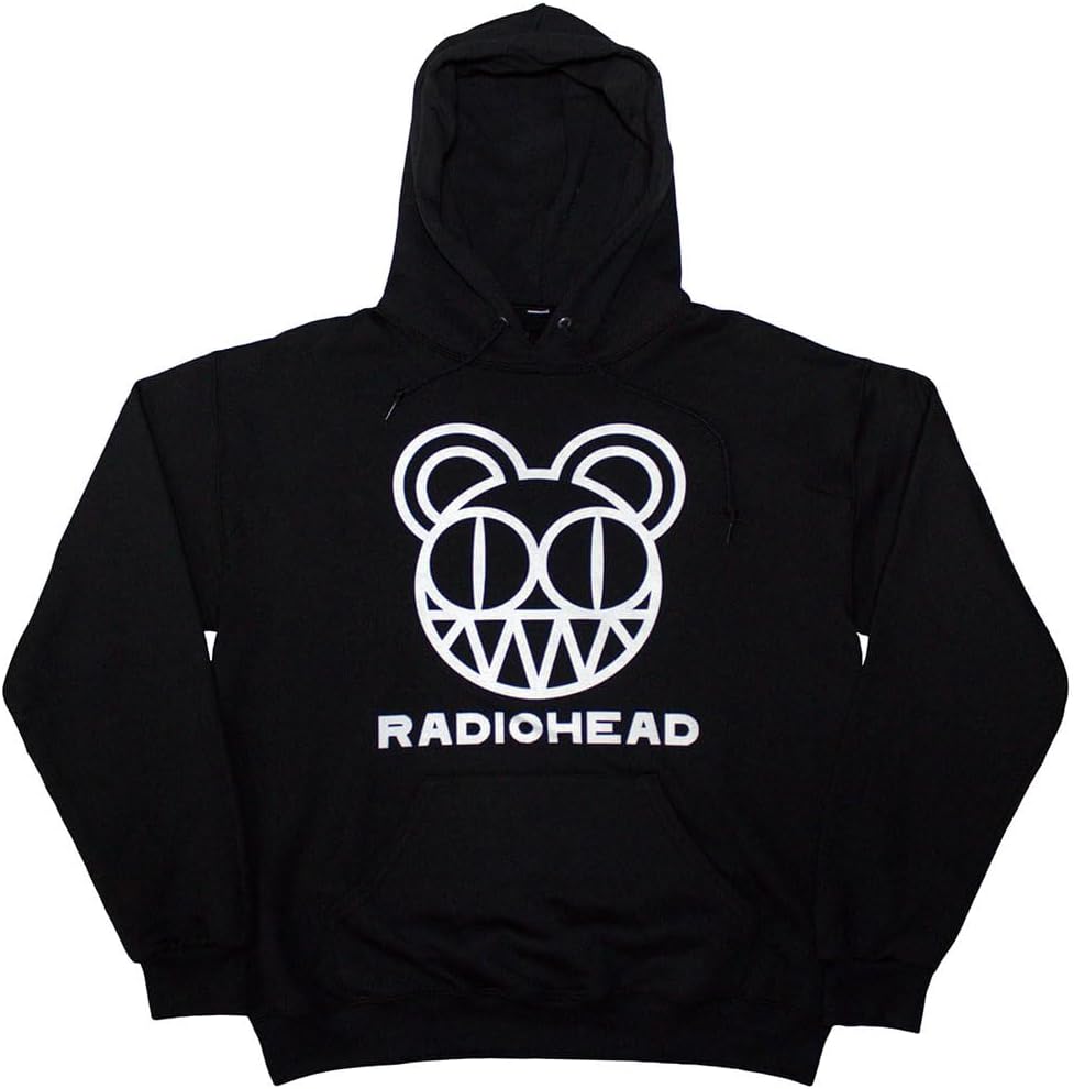 Rock Off officially licensed products Men's Radiohead Bearhead Hooded Sweatshirt Black