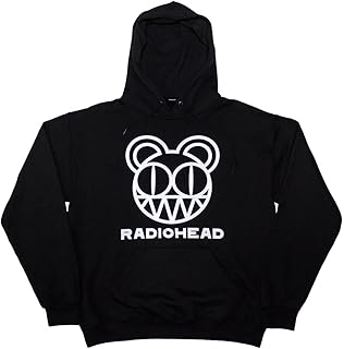 Rock Off officially licensed products Men's Radiohead Bearhead Hooded Sweatshirt Black