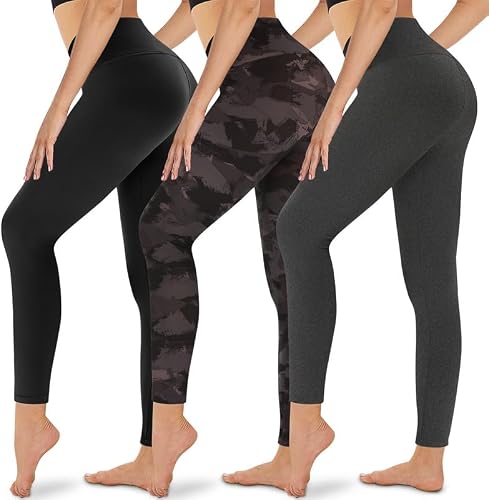 Gayhay 3er Pack Leggings Damen High Waist Sportleggins Schwarz Sporthose | Blickdicht Yogahose, Sport Jogginghose Laufhose, Elastische Gym Hose, Yoga Pants