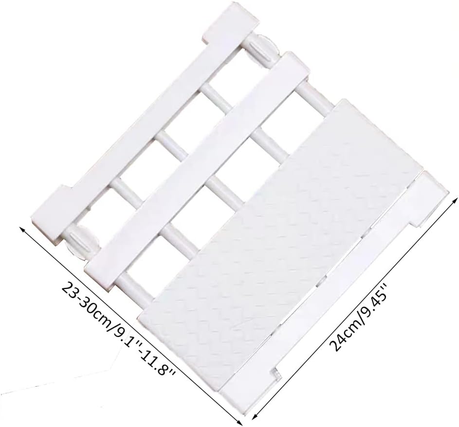 Closet Shelf Dividers Expandable Wardrobe Organizer System Tension Rod Adjustable Storage Rack Hanger Separators 9.45'' Width for Bedroom Bathroom Kitchen Bookshelf Office - White