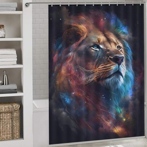 Rideau de douche lion imperméable pour éviter les flaques - 2