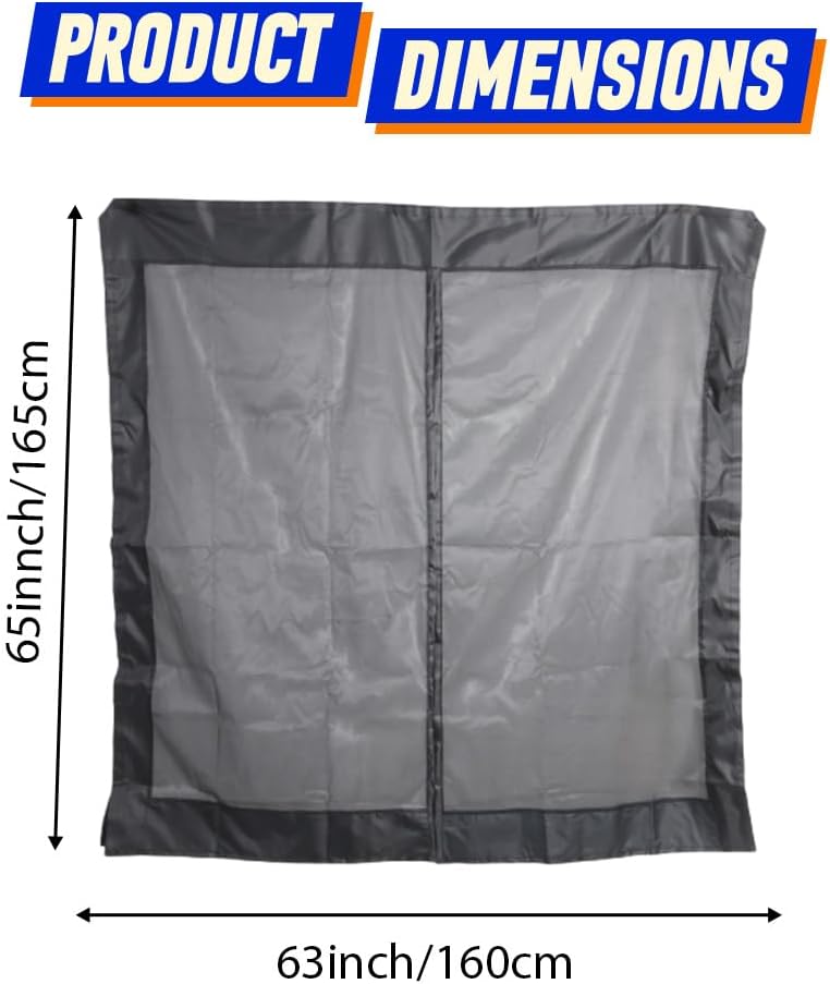 MACHSWON Trunk Sliding Tailgate Mesh Screen, Car Trunk Tailgate Net Curtain, Compatible with Ford Transit Rear or Sliding Doors, 65 Inch x 63 Inch, 1PC