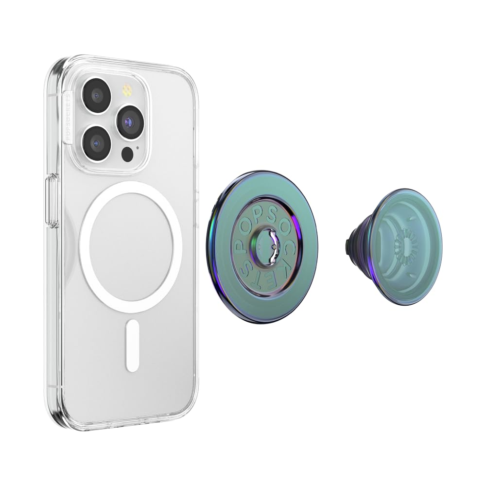 PopSockets Uchwyt do telefonu MagSafe z podpórką, stojak magnetyczny, wymienna góra, bezpieczne trzymanie etui MagSafe, uchwyt na telefon i tablet - Nightshade