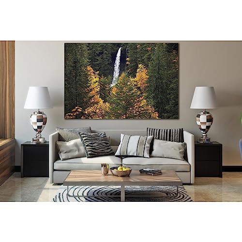 Falls In Autumn Forest №SL625 ZELLART : Toile prête à accrocher 60x40