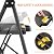 TOOLF 4 Step Ladder, Sturdy Steel Step Stool with Anti-Slip Wide Pedals, Handrail, Safe-Lock Design, Folding Portable Ladder for Multi-Purpose, Home, Kitchen, Pass 800lbs Load Testing, Black