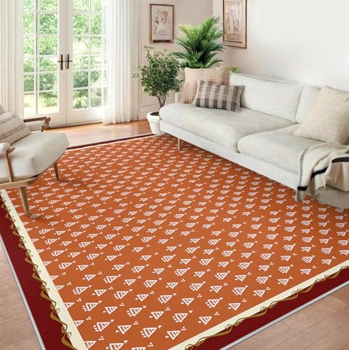 Descente de lit orange 60x90 cm style nordique pour un bureau cosy