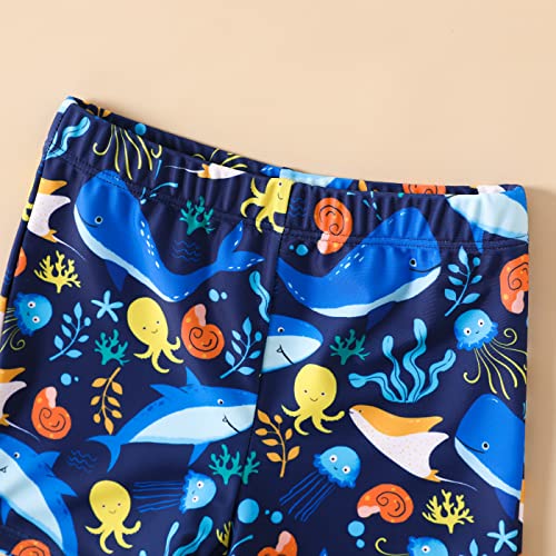 Patpat Toddler Boys 2 Piece Swimsuit Print Trunk And Rashguard Swim Shorts Bathing Suits Navy Blue 18-24 Months #TOP3