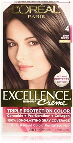 Image of L'Oreal Paris Excellence Triple Protection Permanent Hair Color Creme, Dark Brown [4] 1 ea (Pack of 12)