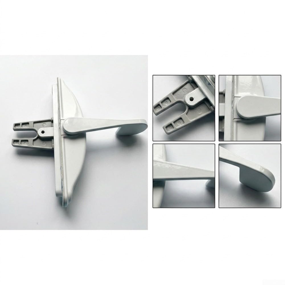 Manivela para Ventana Blanca 41.5x26.5mm - Cierre Seguro y Operación para suave para PVC para madera Aluminio - Ventilación Pasiva