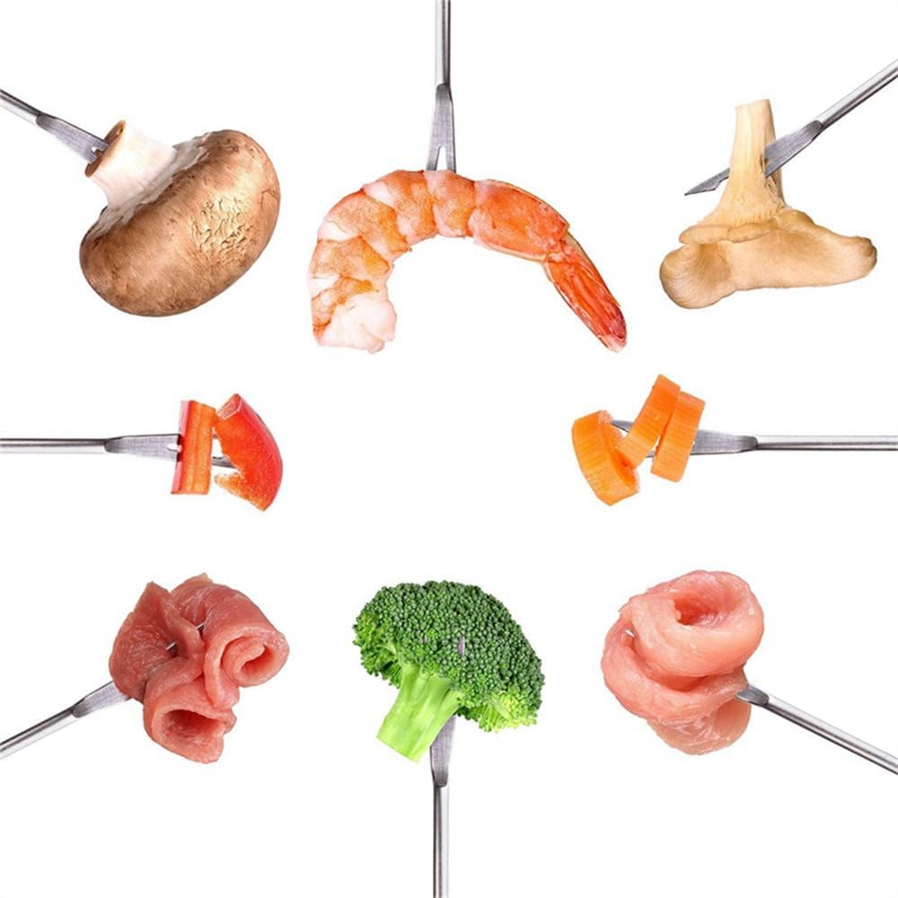 for 24-Pack Stainless Steel Fondue Applicable toks, 12 Wooden Handles and 12 Stainless Steel Handles, Heat Resistant Toasted Marshmallow Sticks