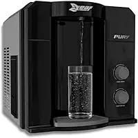 Purificador de Água Gelado por Compressor Pury Leaf com Eficiência Bacteriológica, Refrigeração Potente e Baixo Consumo de Energia (Preto, 127V)