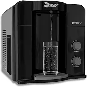 Purificador de Água Gelado por Compressor Pury Leaf com Eficiência Bacteriológica, Refrigeração Potente e Baixo Consumo de Energia (Preto, 127V)