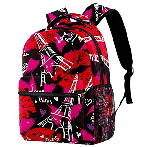 Sac à dos voyage enfant style Paris avec filet gourde pour sorties scolaires et vacances