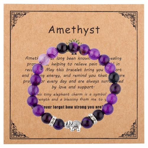 Mikovivi Pulsera de Amatista para Mujer, Joyería Inspiradora Recuperarse Regalo...