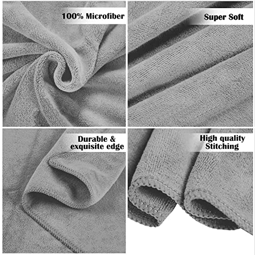 Image of Sassoon Venir Microfiber 4 Piece Towel Set 450 GSM (Grey Color) Ultra Soft Material, Towel for Daily use