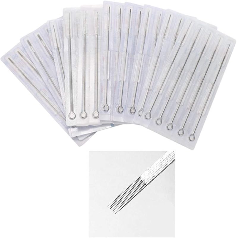 Agulhas para Tatuagem new star tattoo 7F Pro Flat Shader #12, Pacote com 50 unidades, Modelo 1207F