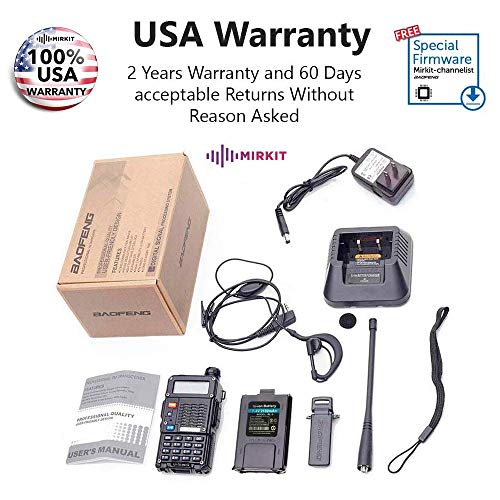 Mirkit x Baofeng Radio UV-5R MK3X 5W Power 2020 2100 mAh Li-ion Battery, Tri-Band Radio VHF, 1.25M, UHF, Mirkit Edition and Neck Strap Lanyard Mirkit Ham Radio Operator