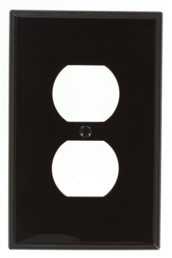 Leviton 1-Gang, 1-Duplex, Midway Nylon Wallplate, Midway Size, 1 Pack, PJ8, Brown