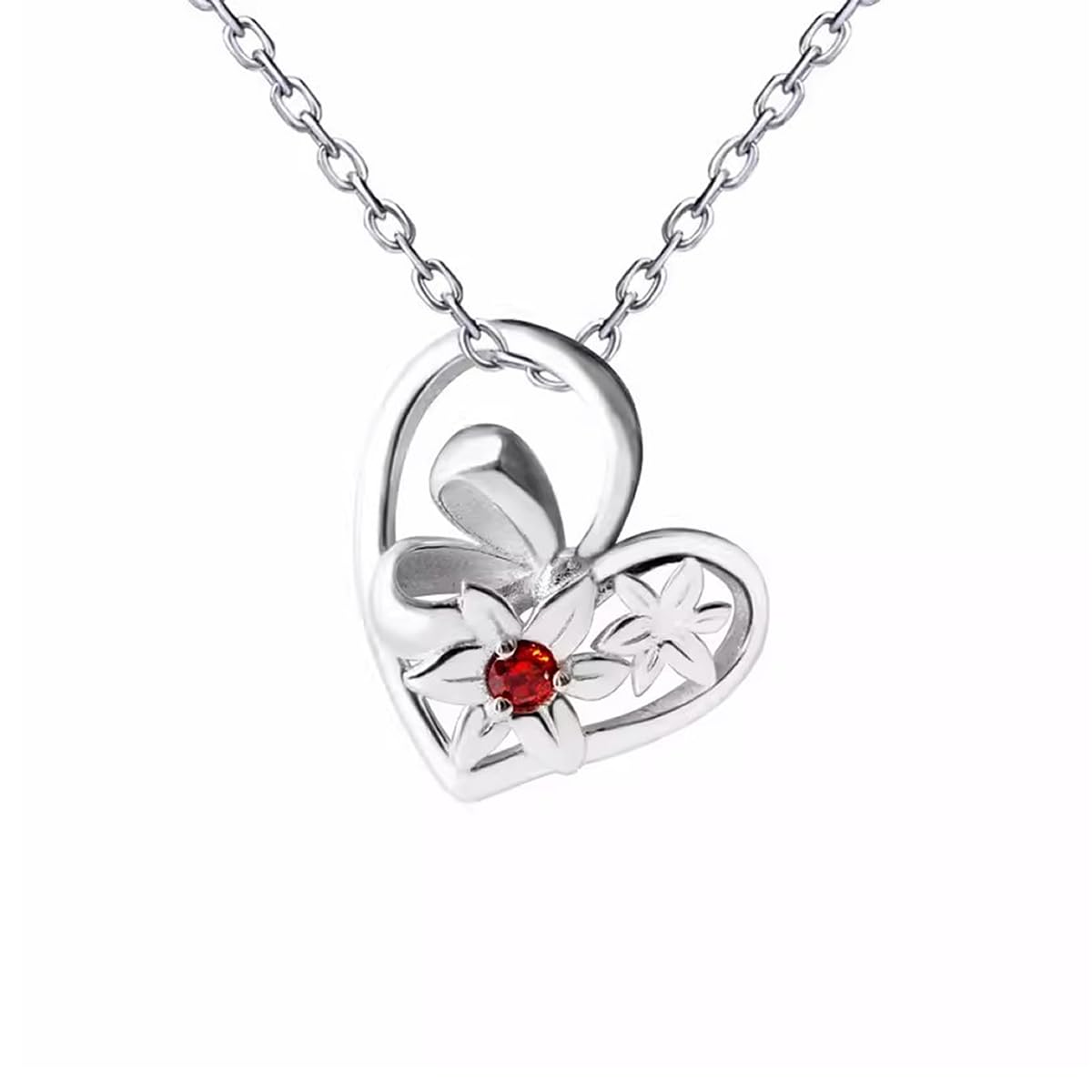 MEIFNG Link Click Anime Necklace,Lu Guang Cheng Xiaoshi Cosplay Qiaoling Costume Accessories (Red)