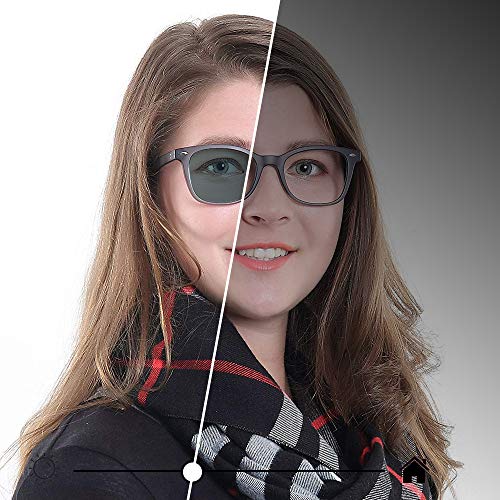 Image of YEIN Blue Light Blocking Glasses, Photochromic Gray Sunglasses, Anti Eyestrain, Computer Reading Glasses, for Women /Men