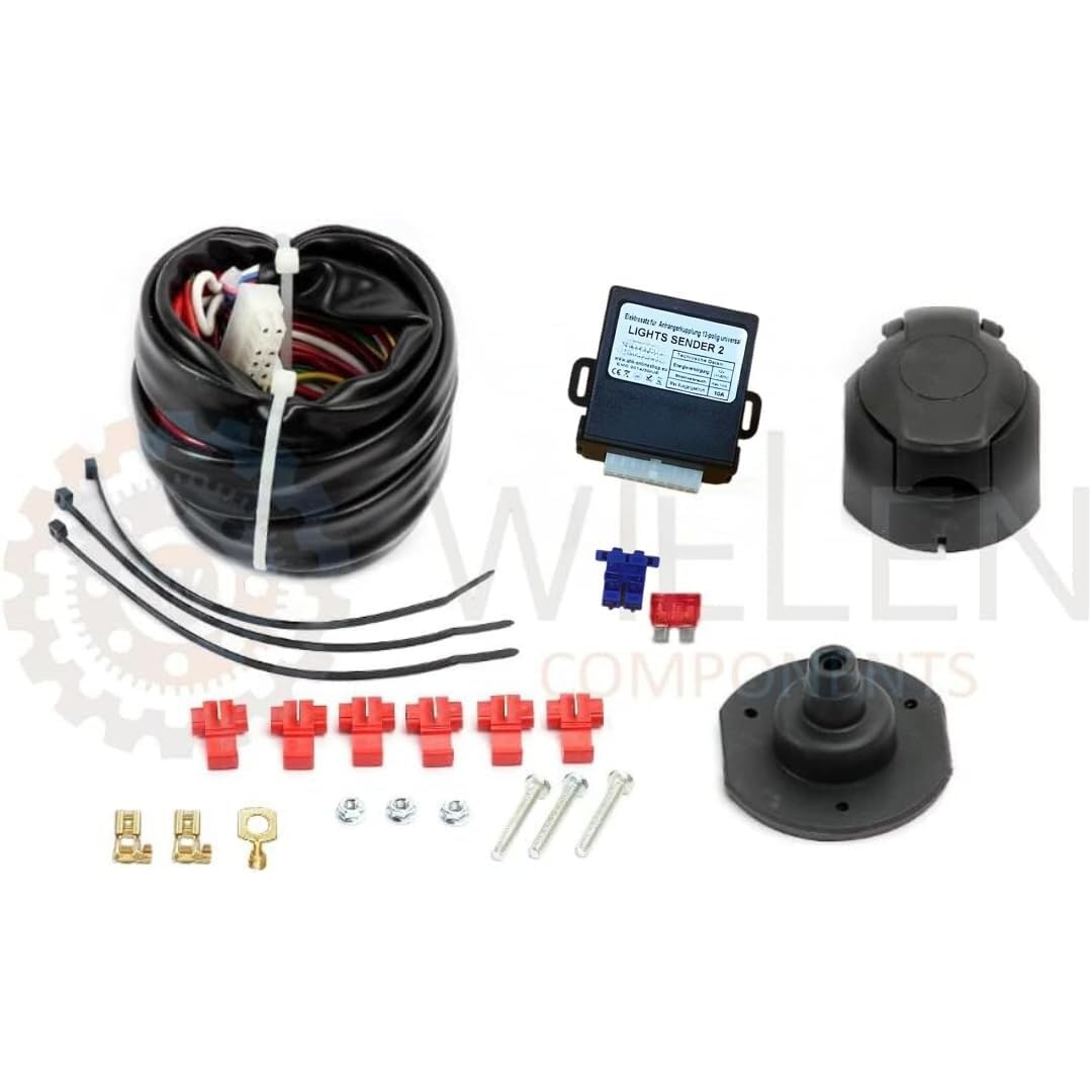 WIELEN Kit Elettrico 7 Poli LS1 con CENTRALINA per Gancio Traino PREDISPOSIZIONE SENSORI di PARCHEGGIO