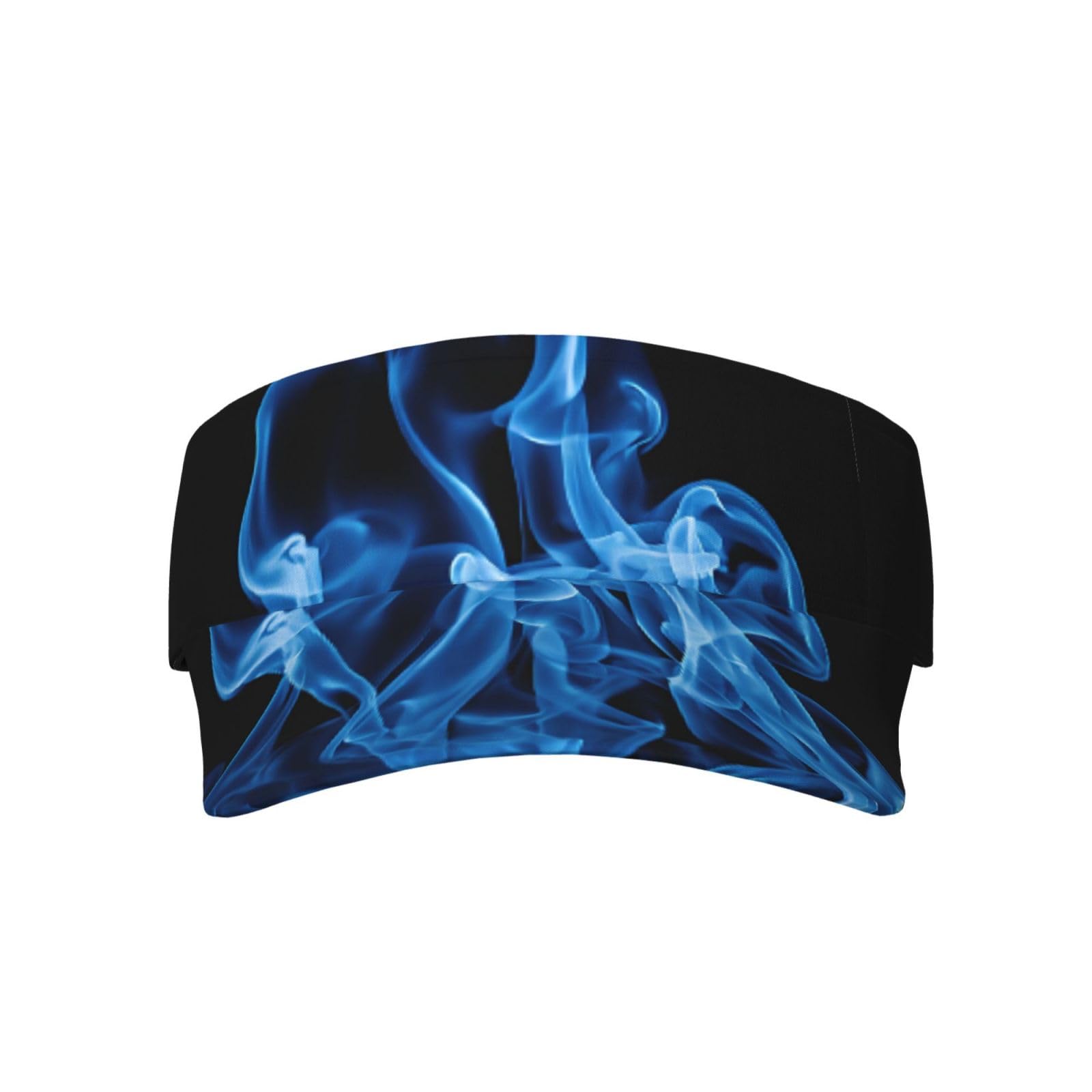 Aspoijhn Unisex Black (Blue Flame) Adjustable Sun Visor Cap Comfortable Sun Hat Breathable Adult Sunscreen Cap For Travel Beach Golf Tennis