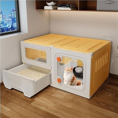 Habitat confortable pour chat avec litière et plastique durable