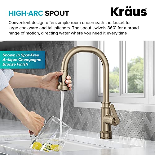 KRAUS Allyn Transitional Industrial Pull-Down Single Handle Kitchen Faucet in Matte Black, KPF-4101MB - image 8