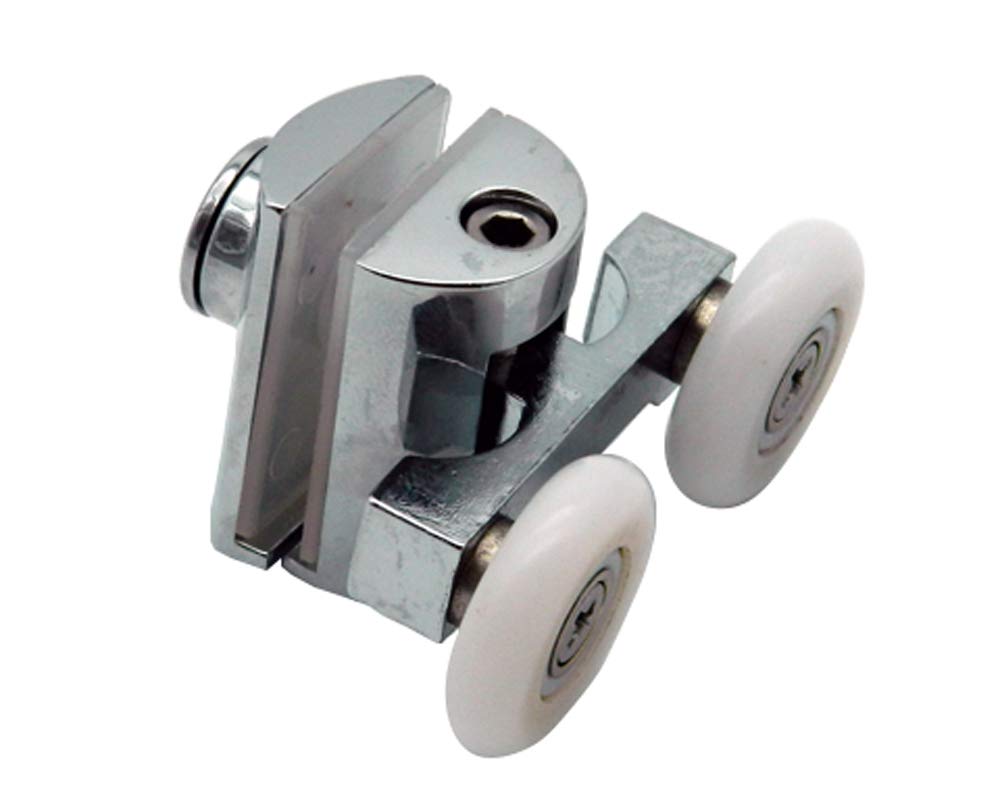 Shower Seal Uk Ltd Chrome Shower Door Wheels | 23Mm Or 25Mm | Upper Or Lower | Double Rollers | Roll031 (Upper Wheel (23Mm))