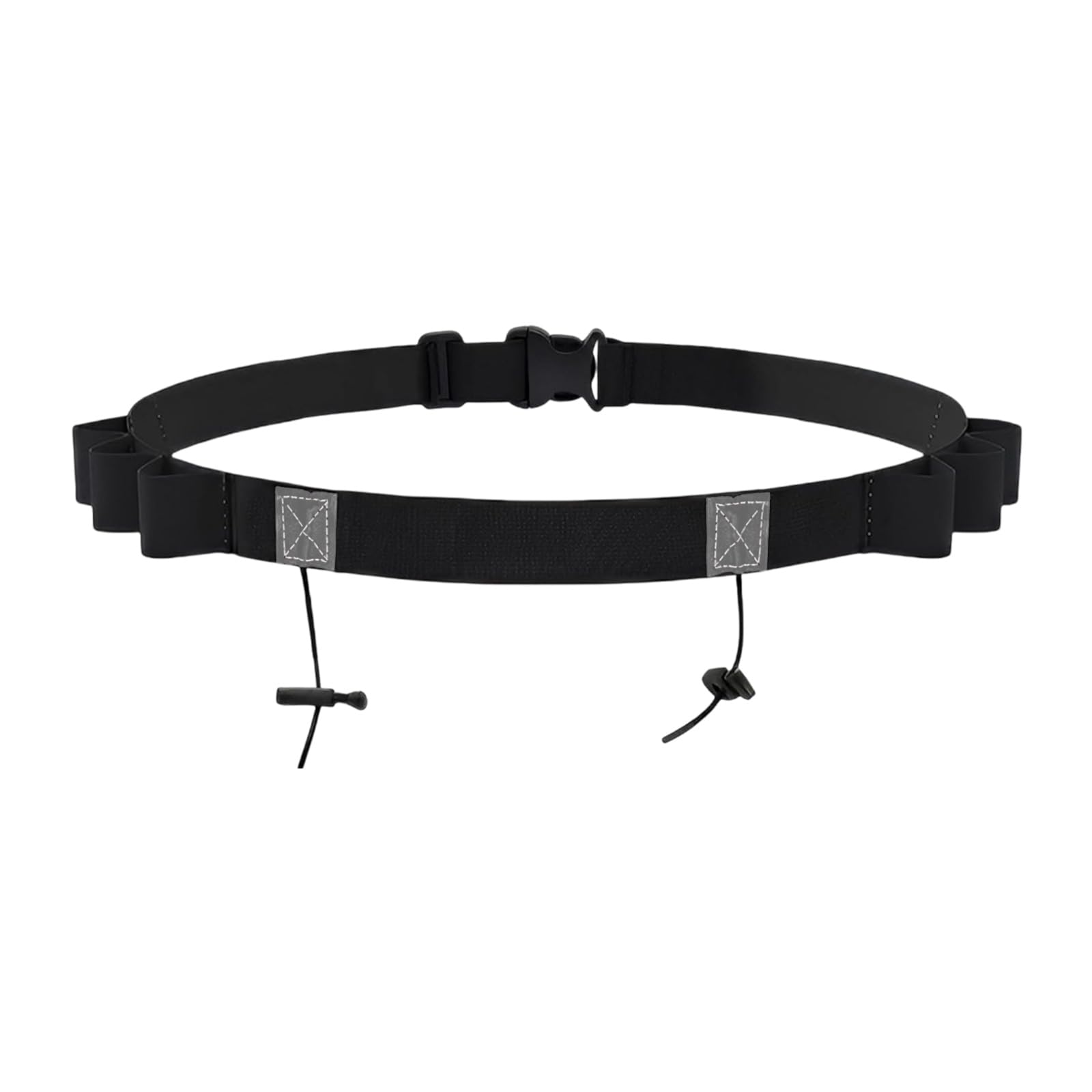 Triathlon Race Number Belt - Adjustable Bib Holder for Marathon, Running & Cycling | One Size Multi-Functional Competition Bib Fastener, Black