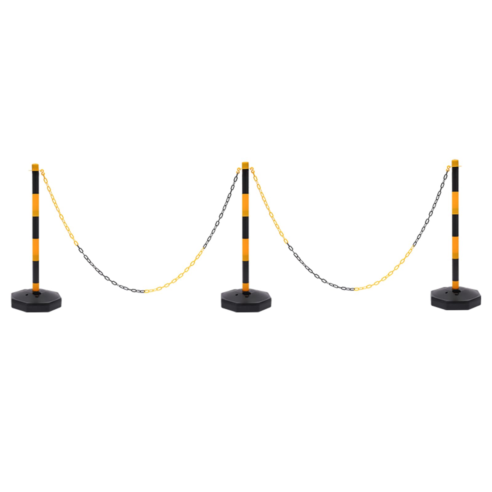 Lot de 6 cônes d'avertissement pour poteaux de signalisation, cônes de signalisation, mât de parking réglable, barrières de sécurité, poteau de délimitation réglable