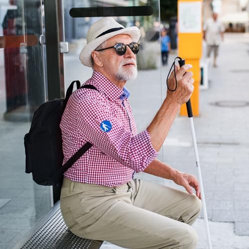 Cindeer 4 Stück Blindenzeichen Blinden Plakette mit Klemme Blinden Abzeichen Sehbehinderte Anstecker Sehbehinderung Hilfe für Familie Freunde Sehbehinderte (Blindenstock)