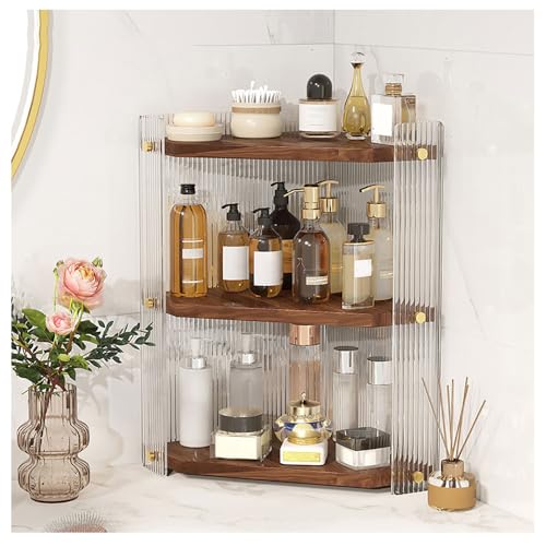 Estante organizador de esquina de 3 niveles para perfumes y cosméticos