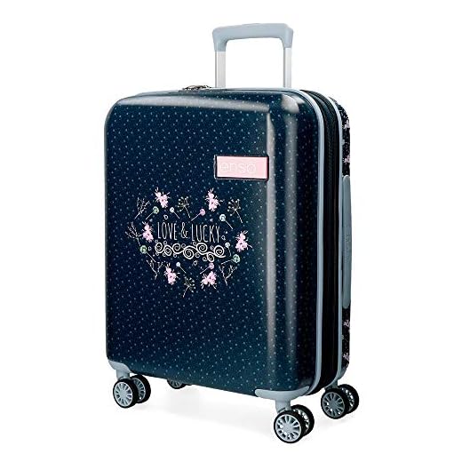 Enso Love and Lucky Maleta de cabina Multicolor 40x55x20 cms Rígida ABS Cierre TSA 44L 3,3Kgs 4 Ruedas dobles Extensible Equipaje de Mano