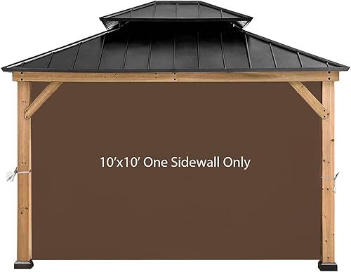 Miniatura 1 de CoastShade - Cortina lateral de repuesto para kiosco, 8 x 8 pies, 10 x 10 pies o 10 x 12 pies, 6.7 pies de alto, 1 panel para exterior, otoño, café