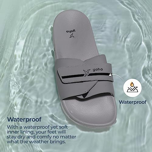 Image of YOHO Drystep Sliders for Men | Waterproof Monsoon Footwear & Rainy Sandals | Skin Friendly Adjustable Strap