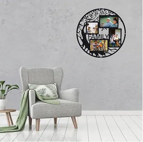 Miniatura 6 de YY YEARCHY Marcos de fotos familiares, marco de fotos redondo, collage para decoración del hogar, sala de estar, dormitorio, regalos para casa