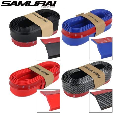 Automaze Samurai Car Body Kit Bumper Lip Side Skirt Rubber Edge Decorative Protector, 2.5 Meter with 3M Tape & Screws (Black) - Image 3 thumbnail