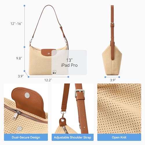 Image of BOSTANTEN Hobo Bags for Women Crochet Shoulder Purse for Summer
