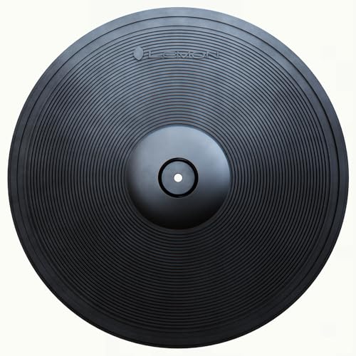 Lemon 15” Triple-Zone Electronic Crash/Ride Cymbal Pad with Choke – 3-Zone Ride with Bell for Electronic Drum Kits