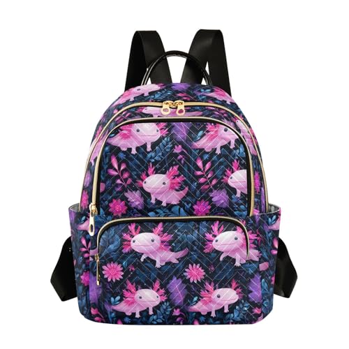 Image of ALAZA Cute Axolotl Animal Women Backpack Purse Ladies Fashion Shoulder Bag Daypack Travel Bag 10L