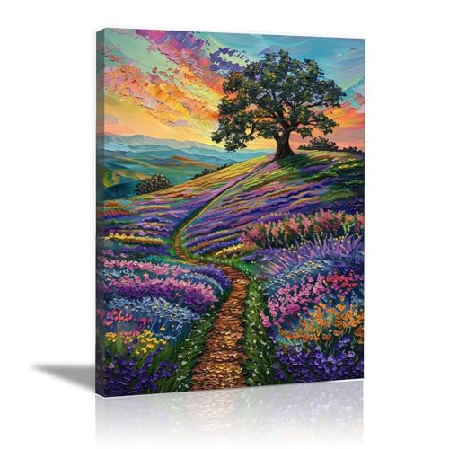 Peinture de paysage sur toile WODJEM pour créer un salon zen et moderne 70x100cm