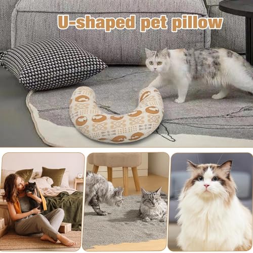 Almofada para animais de estimação em forma de U - Almofada calmante para pescoço para cães | Dormir
