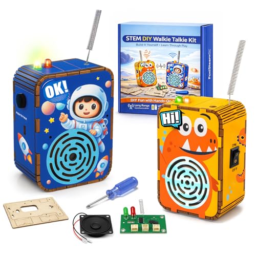 STEM Toys for Kids Ages 5-12, DIY Walkie Talkie Building Kit for Outdoor Play, Science Kits for Kids 8-10 8-12, Educational Engineering Toys for Home, School Projects, and Camp Activities