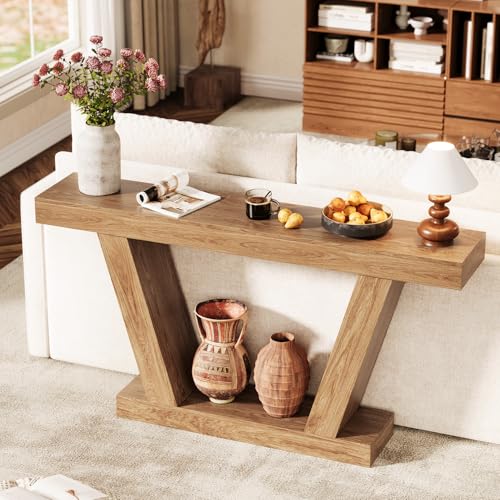GarveeHome 63-Inch Long Console Table, Wooden Sofa Narrow Entryway Table for Hallway, Behind The Couch, Accent Table for Living Room, Entrance