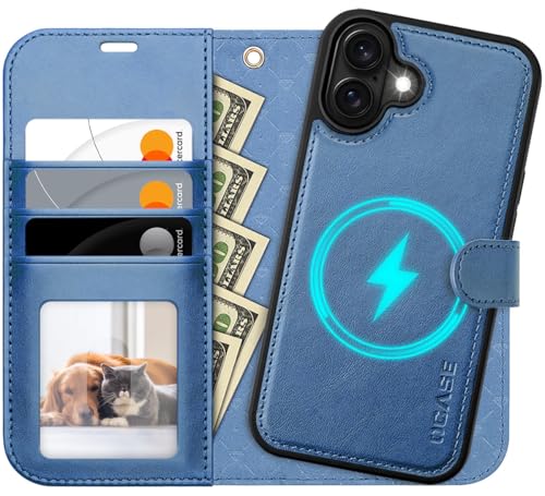 OCASE for iPhone 16 Case, Detachable 2 in 1 PU Leather Wallet Case with RFID Blocking, Wireless Charging, Card Holders