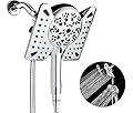 INAVAMZ 2-IN-1 Shower Heads with Handheld Spray Combo: 7.5 Inch Rain Shower Head & 10 Settings Hand Held Shower Head, Detachable Shower Head with Hose
