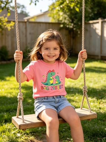 Image of Funnycokid Big Sister Shirts for Girls Pregnancy Announcement Toddler Promoted to T-Shirt 1-7 Years
