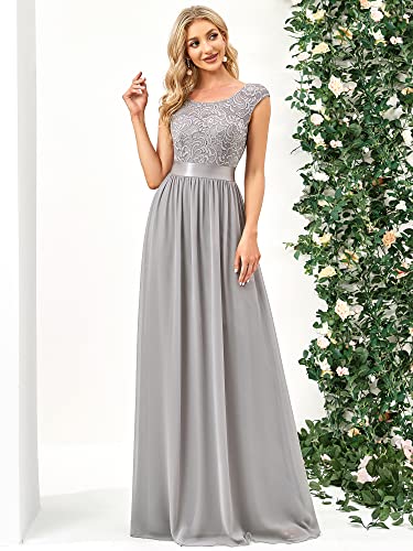 Ever-Pretty Women's Prom Dress Lace Appliques Formal Occasion Gowns Gray Us8 #TOP3