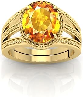 shree radhe traders Yellow Sapphire Pukhraj Stone Original Certified 4.25 Ratti Adjustable Ring Natural Gemstone for Men and Women,-picture-45